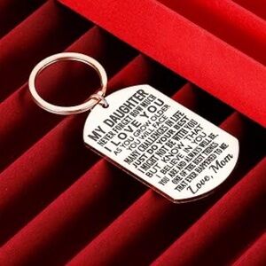 NWOT Engraved Silver Metal Keychain for Daughter My Daughter I Love You